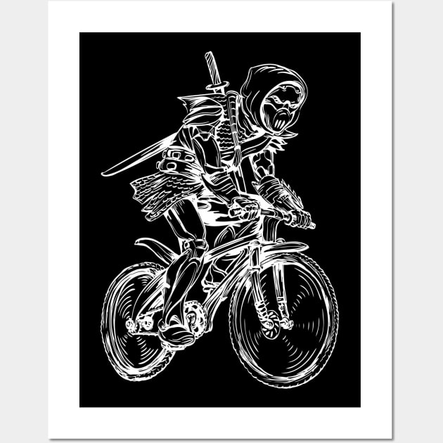 SEEMBO Ninja Cycling Bicycle Biking Biker Bicycling Fun Bike Wall Art by SEEMBO